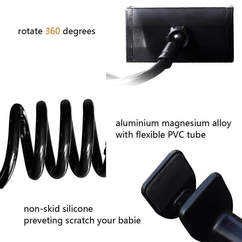 Spiral base tablet stand holding a tablet in landscape orientation