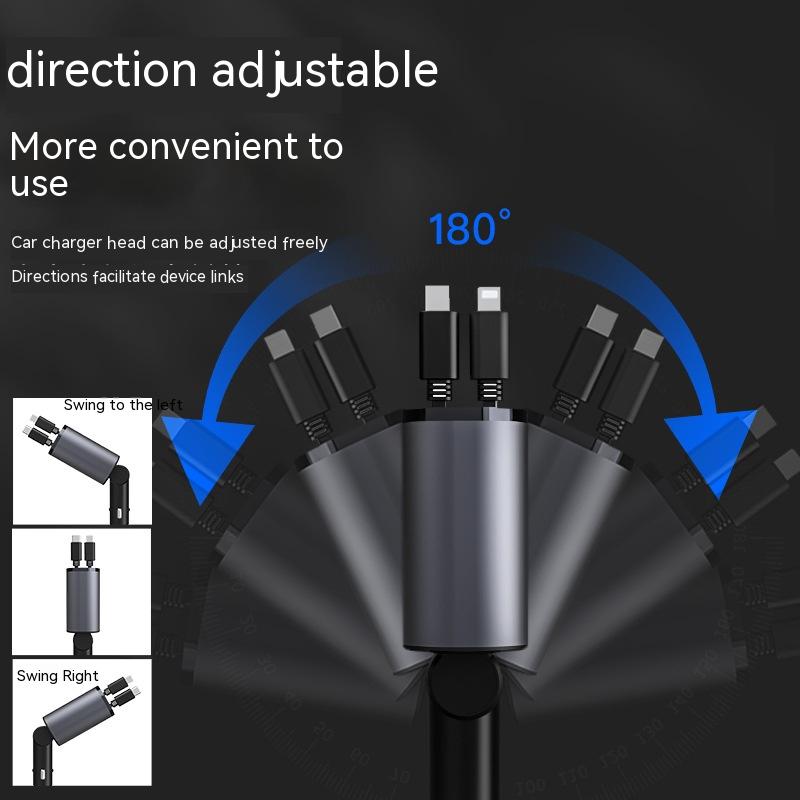 100W USB-C car charger with dual ports in metal alloy body
